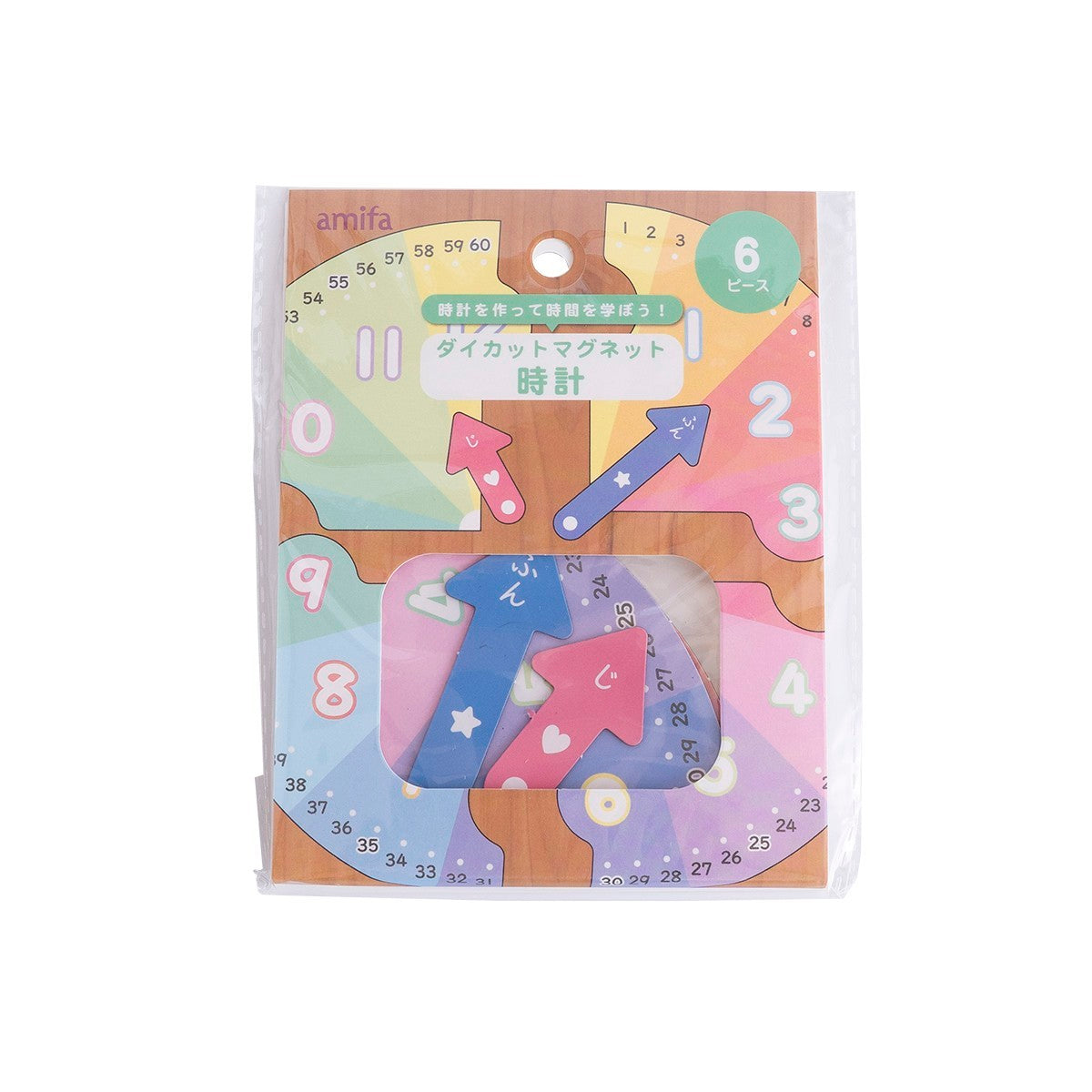 【OUTLET】ダイカットマグネット 時計 6P　339361