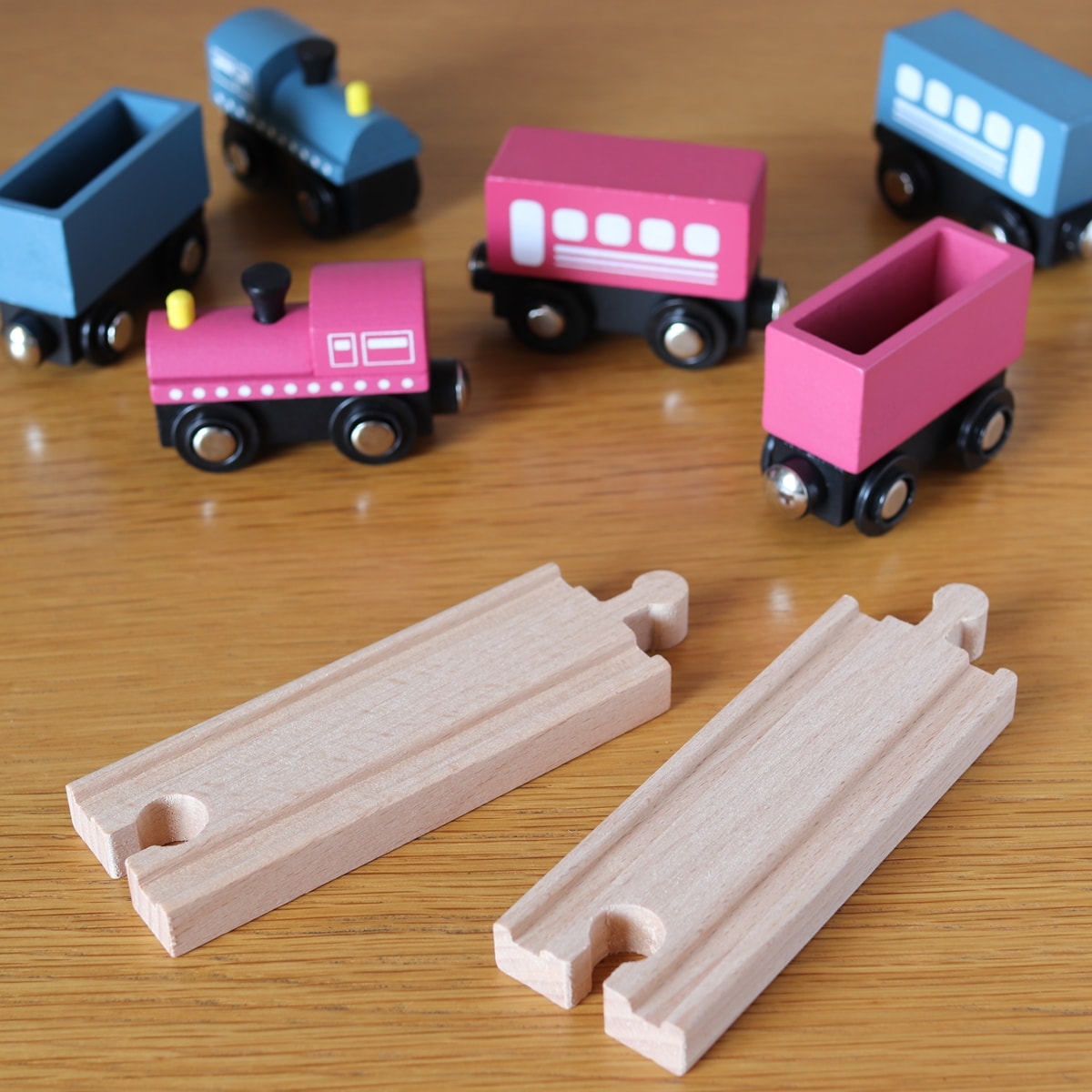 木製汽車 直線レール 2本入　339401