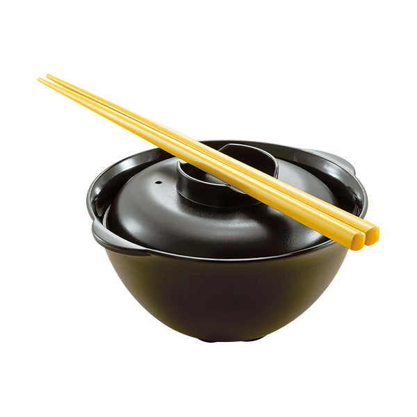 【在庫限り】電子レンジ調理器 ミニラーメン ブラック　341067