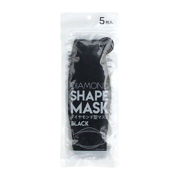 ダイヤモンド型マスク カラーマスク 5枚入 ブラック　341488