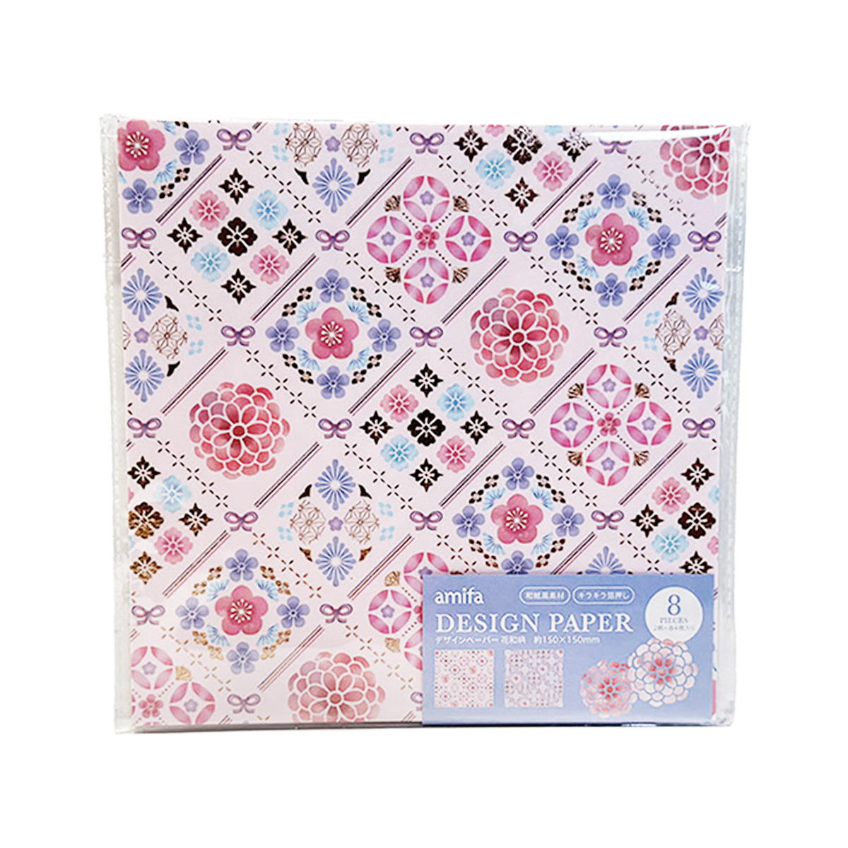 デザインペーパー 8P 花和柄 342098