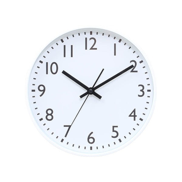 【OUTLET】掛け時計 壁掛け時計 ウォールクロック おしゃれ 静音 シンプル 掛時計 25cm ホワイト　342860