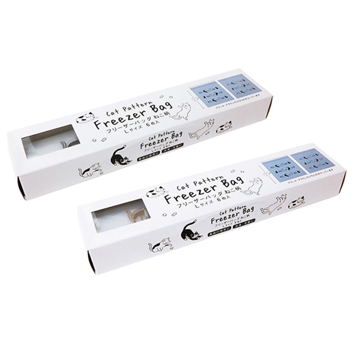 フリーザーバッグねこ柄L6枚 343345