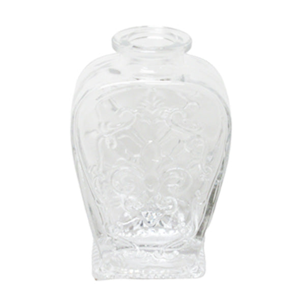 花瓶 フラワーベース ガラス瓶 ガラスベース エンボス 約8.5cm　346233