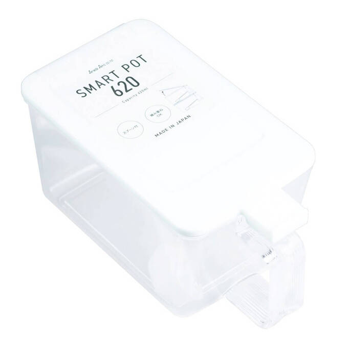調味料入れ スマートポット スプーン付 ホワイト 620ml　347020