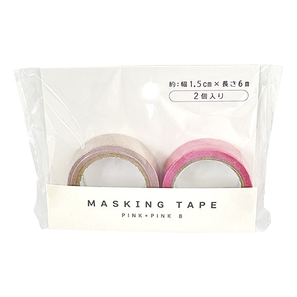 【在庫限り】マスキングテープ6m 2P ピンク2色  B　348152
