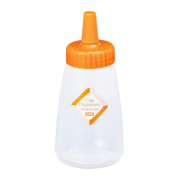 調味料ボトル 液体調味料 ドレッシングボトル キャップディスペンサー ミニ オレンジ 230ml　349612