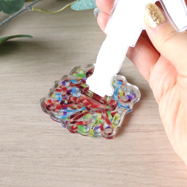 アクリルスタンドデコレーション台座 アクスタ台座 銀テープ柄 推し活 オタ活  351413