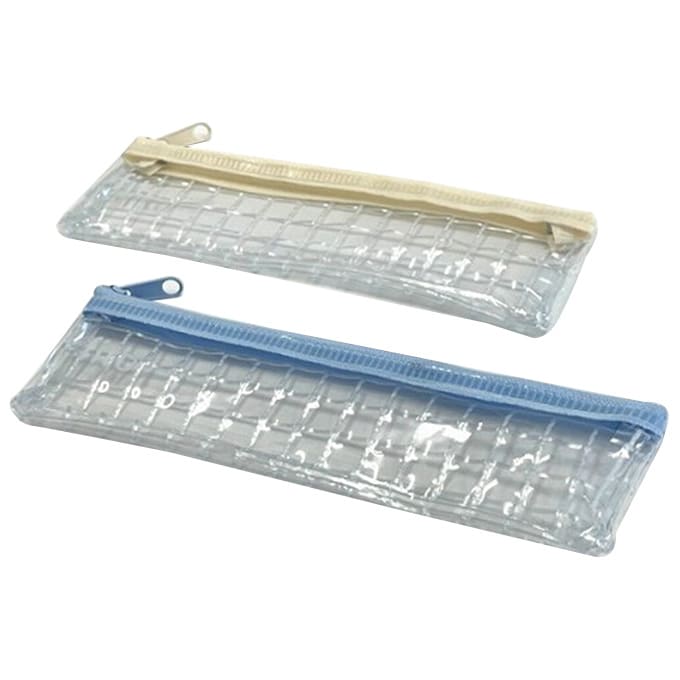 透明ポーチ 文具小物ケース スリム 約18x5cm　352030