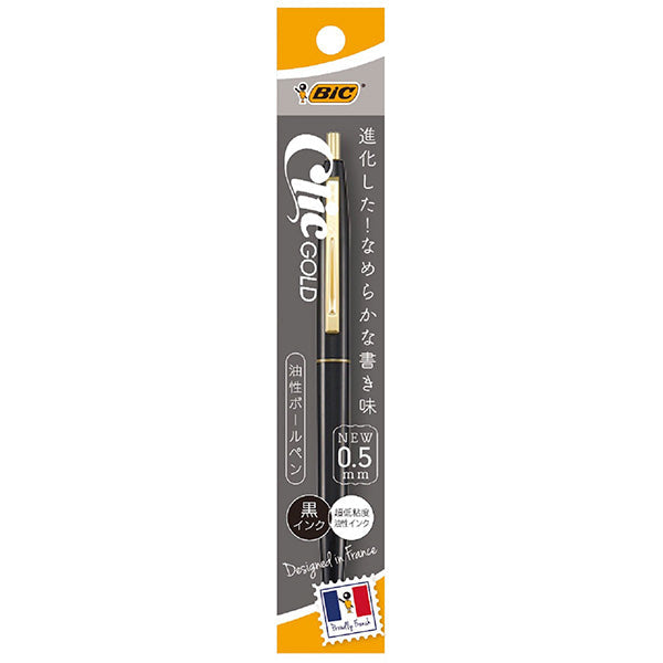 【在庫限り】ボールペン 油性ボールペン クリックゴールド ブラック軸 BICジャパン 0.5 黒 1本入 CFCGBLK05P1 文具　352044