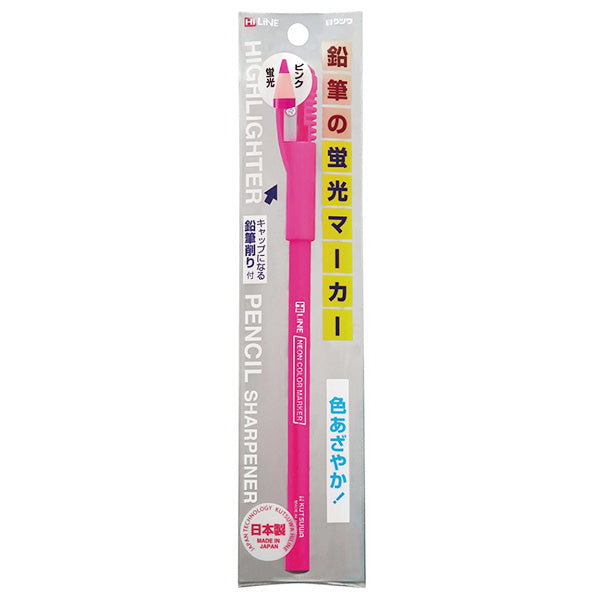蛍光ペン 蛍光マーカー カラーペン カラーマーカー 鉛筆タイプ 鉛筆の蛍光マーカー ピンク クツワ RF017PK 17.5cm 　352060
