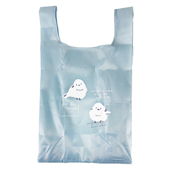 エコバッグ 買い物バッグ サブバッグ S シマエナガ ブルー W25.5×H45×D18cm　353391