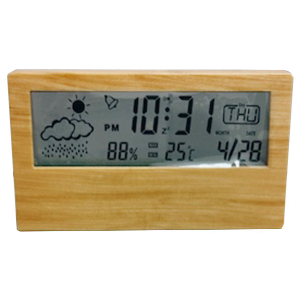 置き時計 デジタル時計 北欧 クリアデジタル置き時計 木目調 H7.3×W13.4×D3cm　355167