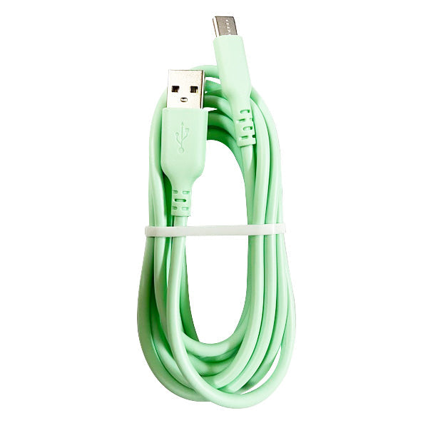 【OUTLET】充電ケーブル 充電転送ケーブル TypeC USB-A 充電転送やわらかケーブル 2.0m グリーン 充電コード　355201