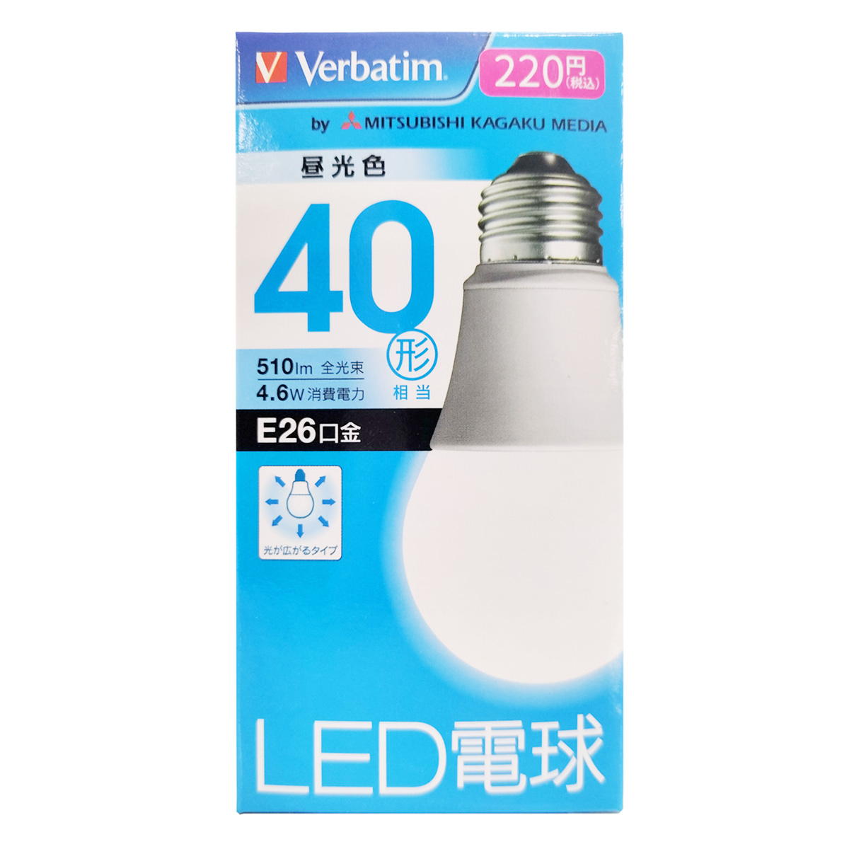 三菱LED電球40W昼光色E26 355205