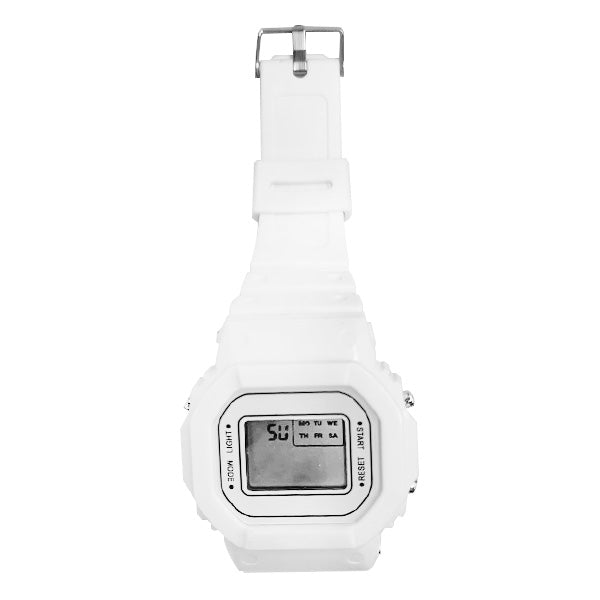 腕時計 生活防水 デジタル時計 アラーム カレンダー 多機能デジタルウォッチ ホワイト　355303