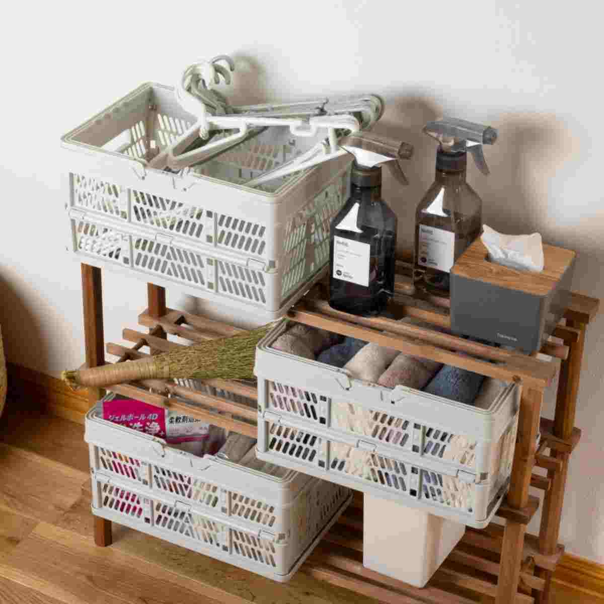 BBS 折りたたみ収納BOX コンテナ&ステッカー 東谷 コンテナ 折りたたみ 収納ボックス 箱 おしゃれ 屋内 屋外