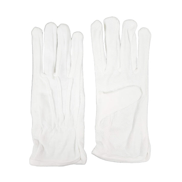 ドライブ手袋 マチすべり止め付 日除けグローブ 白手袋 綿100% M 約22cm ホワイト 双組　355880