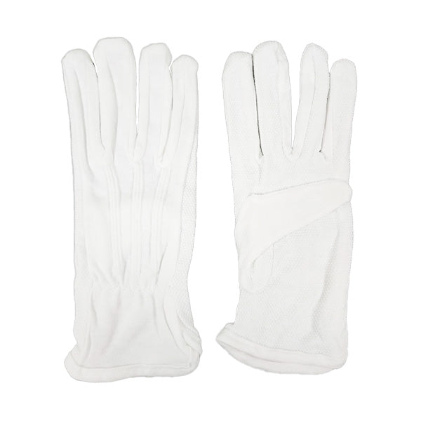 ドライブ手袋 マチすべり止め付 日除けグローブ 白手袋 綿100% L ホワイト 双組　355881