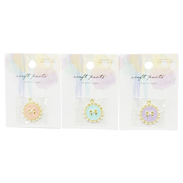 チャーム メタルチャーム デコパーツ 部品 リボン メタル