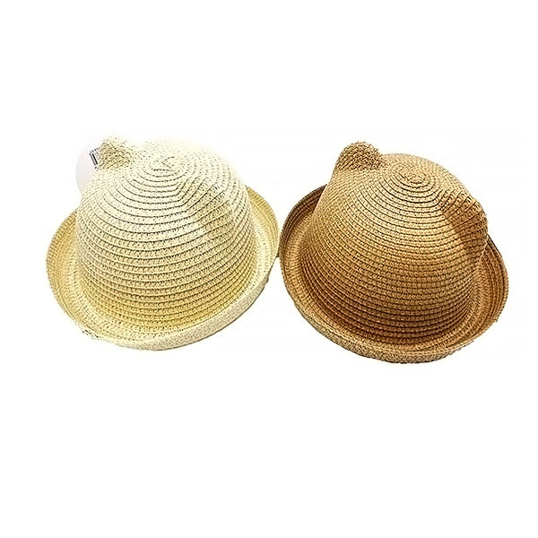 帽子 ハット キッズ ベビー 耳付きハット 52cm（ナチュラル・ベージュ）UV対策 熱中症対策　357304
