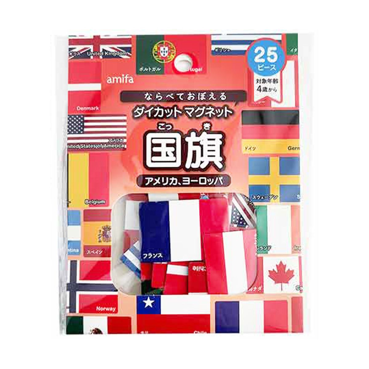 *国旗柄3点セット* ダイカットマグネット 国旗 25P 358024