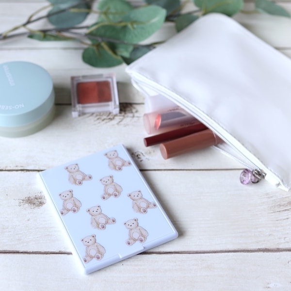 携帯ミラー 手鏡 プリントSミラー アンティークベア　359296