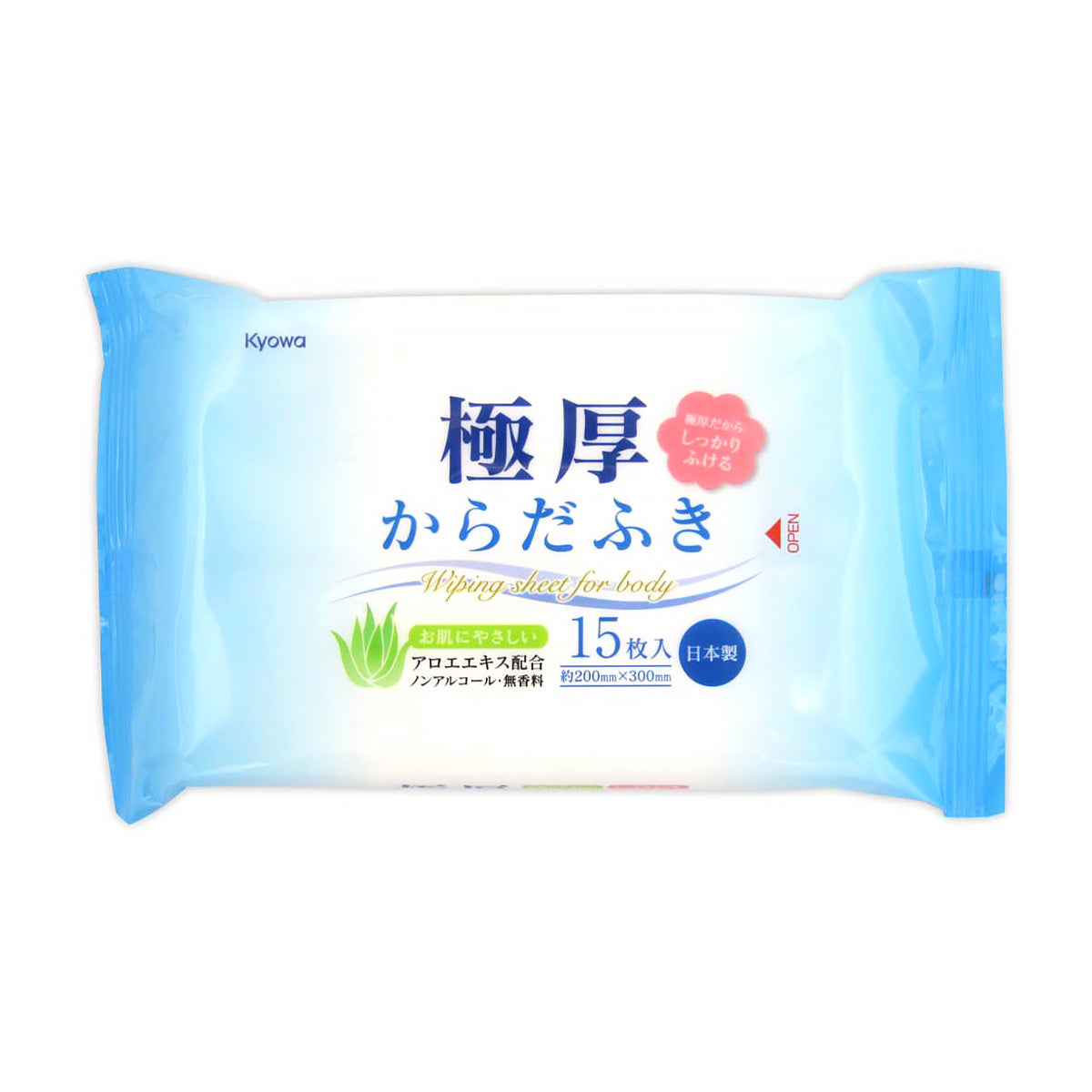 極厚からだふき 15枚 ウェットシート 介護用 防災用ウェットシート 無香料 359336