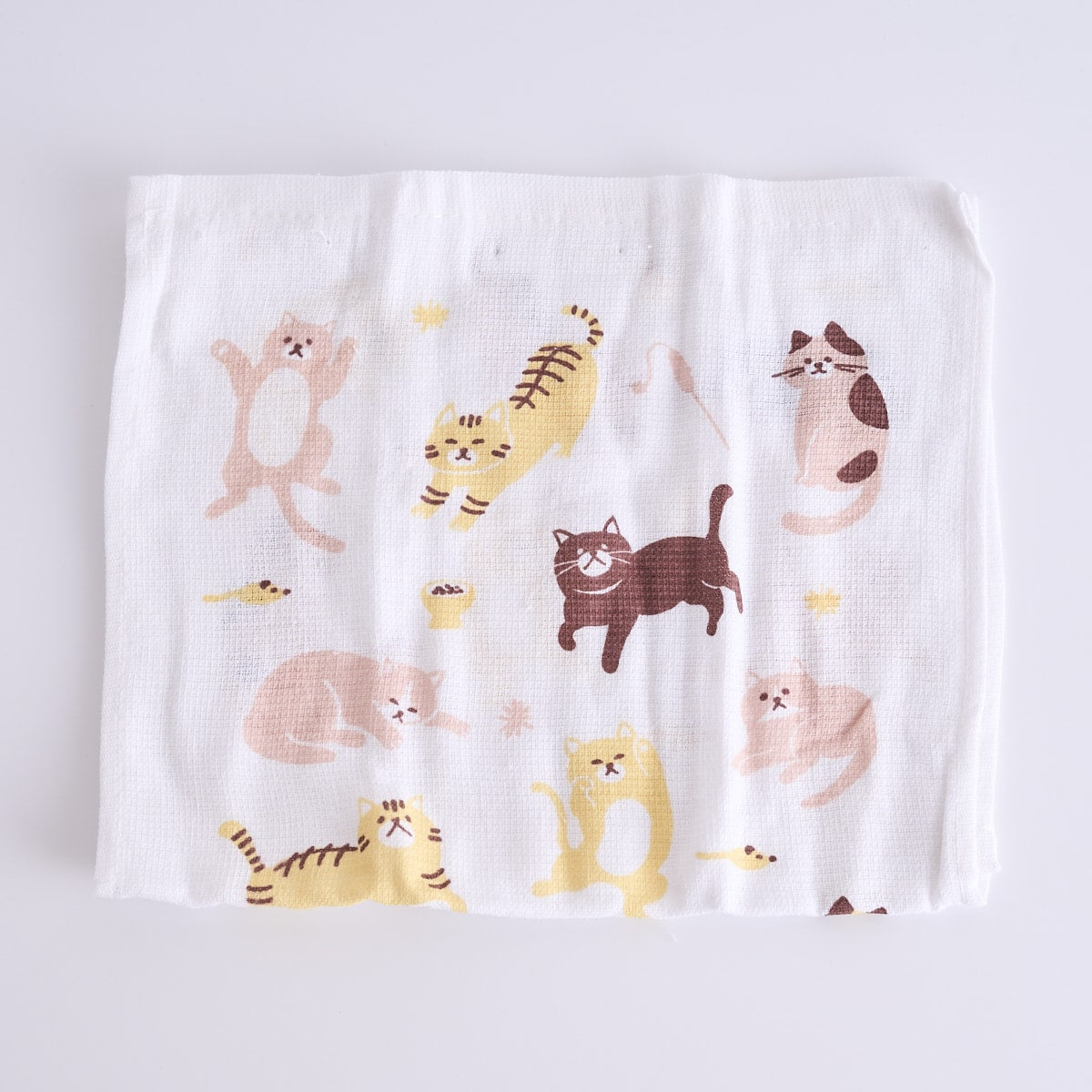 タオル 片面パイル  フェイスタオル ネコ柄 28×70cm  359594