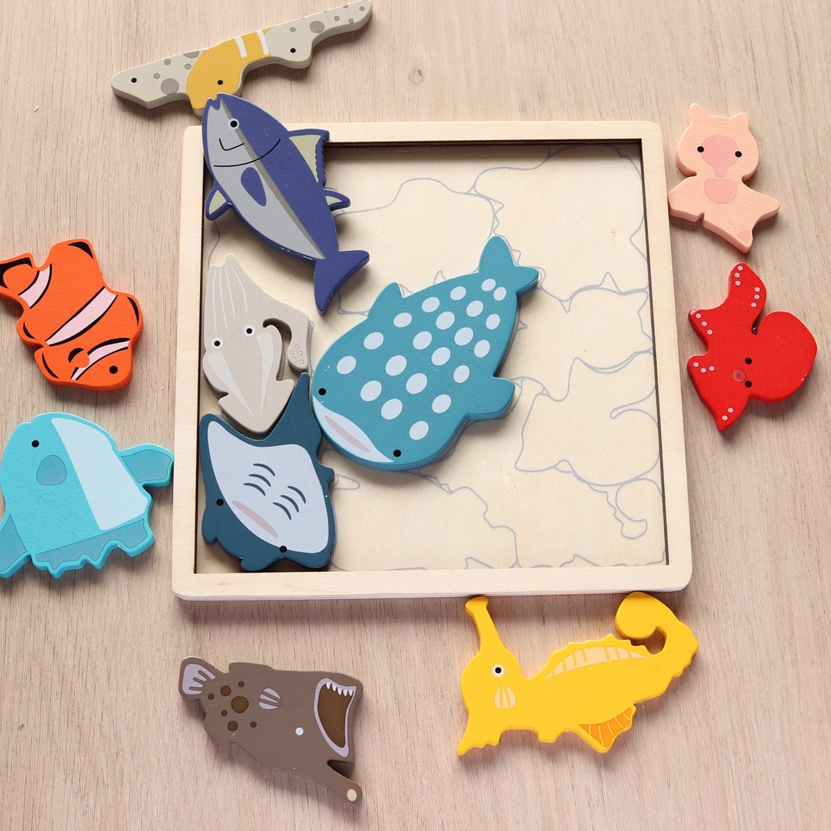 知育玩具 木製パズル 水族館 360230
