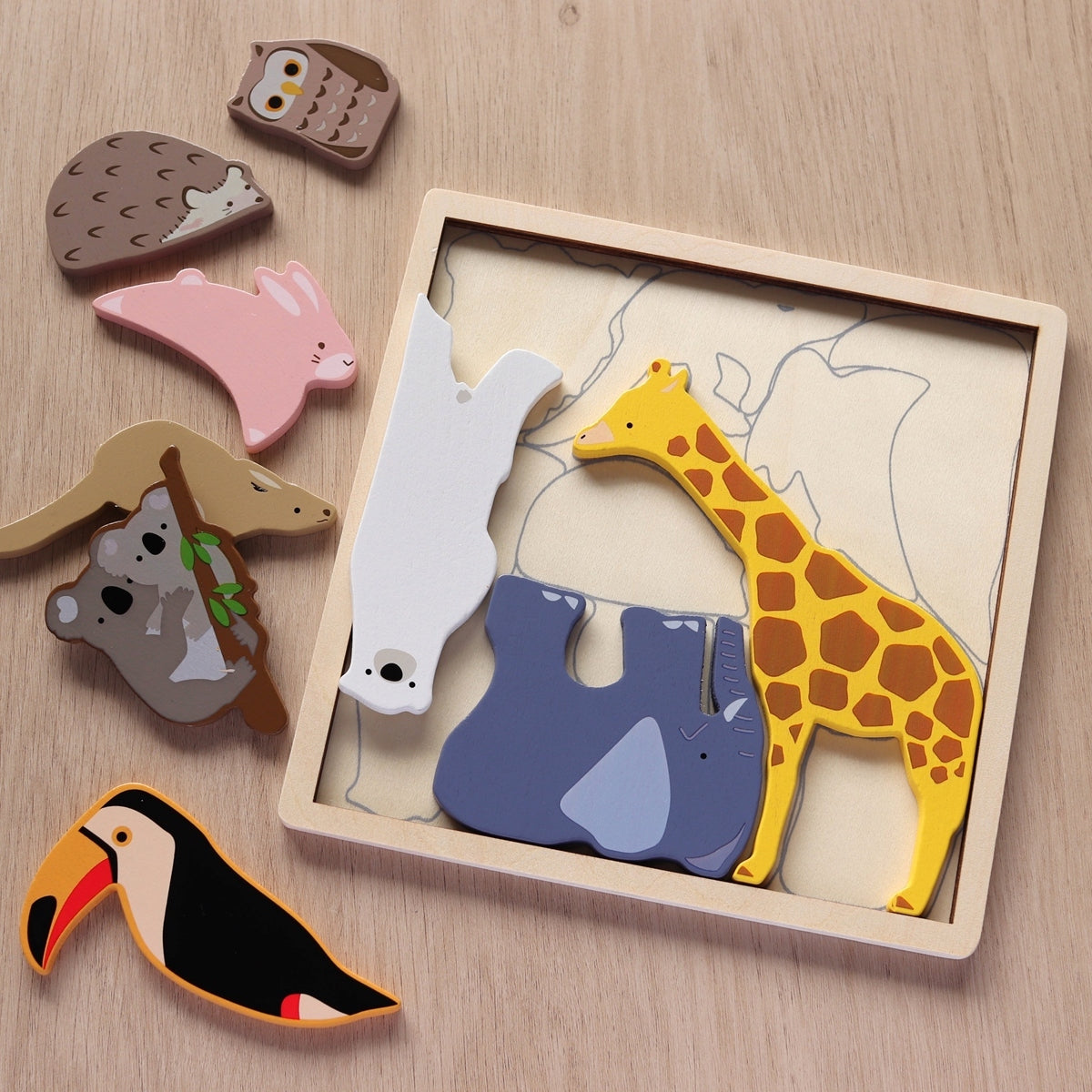 知育玩具 木製パズル 動物園 360231