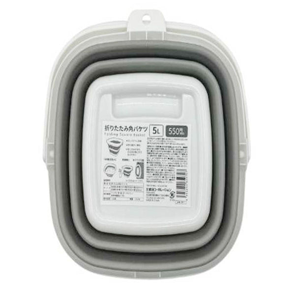 折りたたみバケツ 5L アイボリー 6点セット 折りたたみバケツ 5L アイボリー 315033