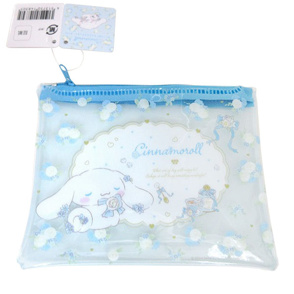 ミニ化粧ポーチ シナモロール ビニールポーチミニ フラワーティー