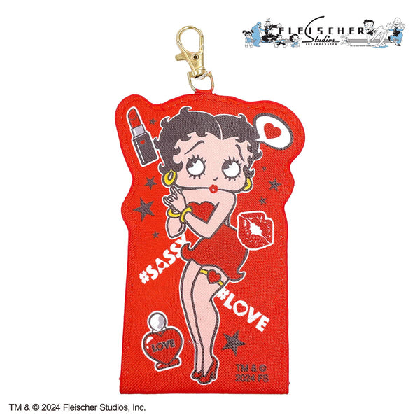 リバティ ラミネート リール式キーケース ベッツィbetsy・ヴィーナス リール付き ストラップ付き パスケース キーケース 小銭入れ