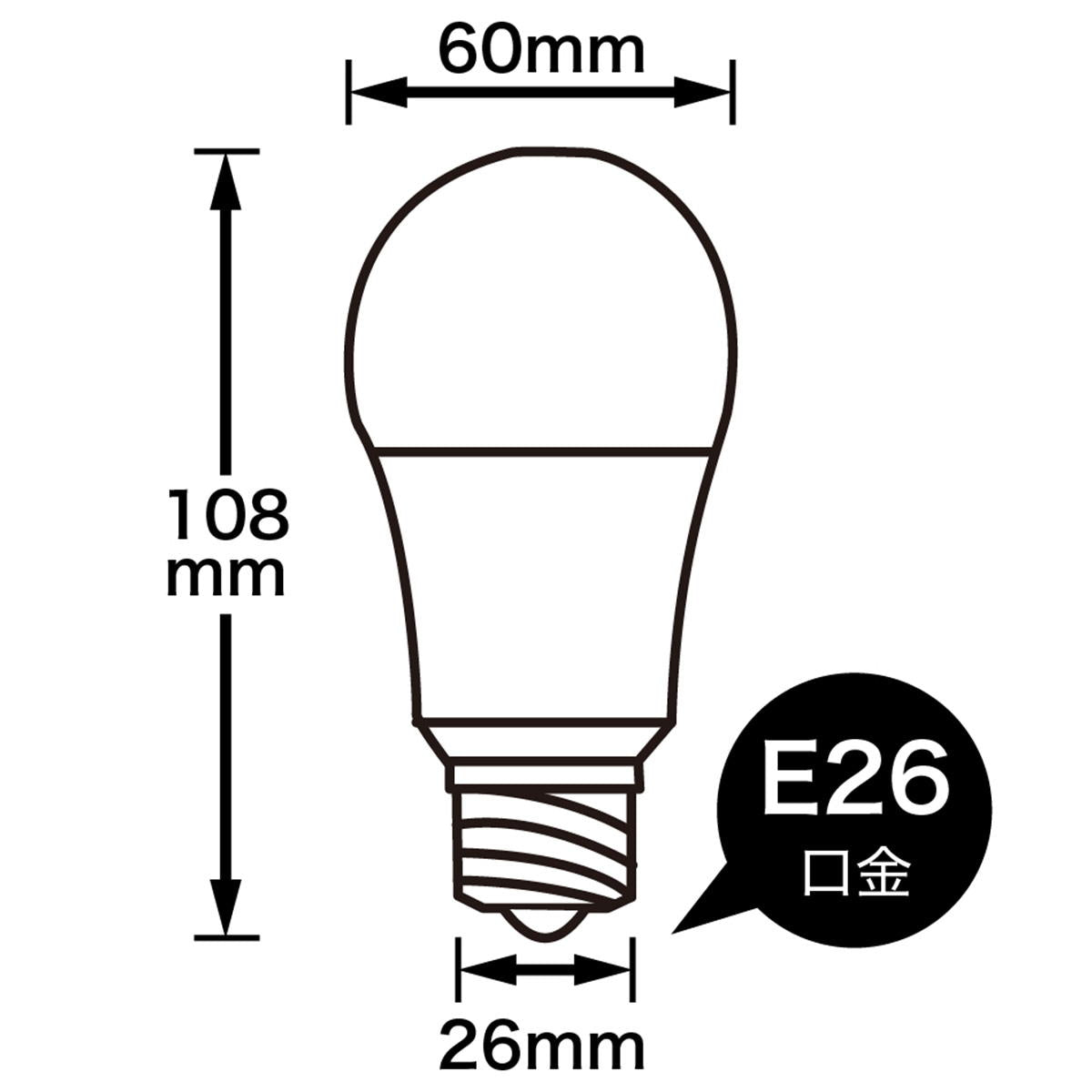 一般電球形LED60W電球色 362402