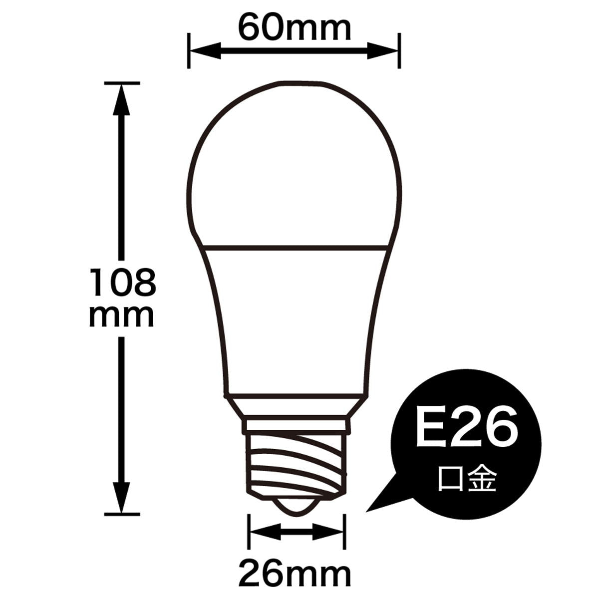 一般電球形LED60W昼白色 362403