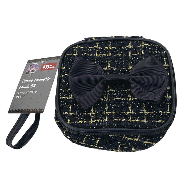 ツイードコスメポーチ ブラック 364115