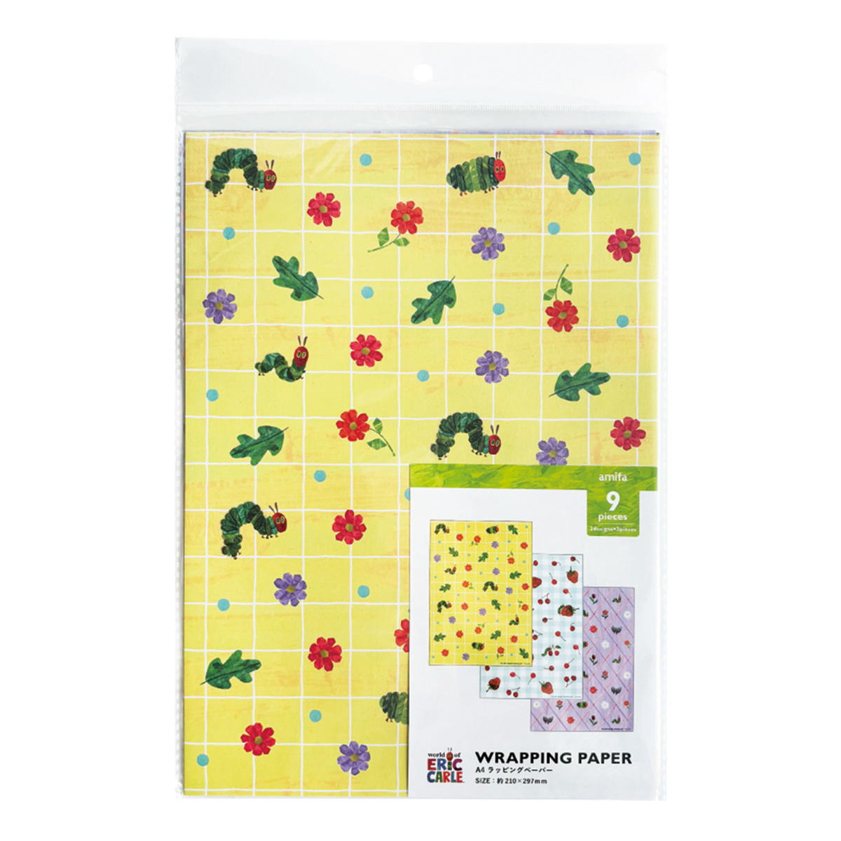 A4 ラッピングペーパー 9P はらぺこあおむし2 365274