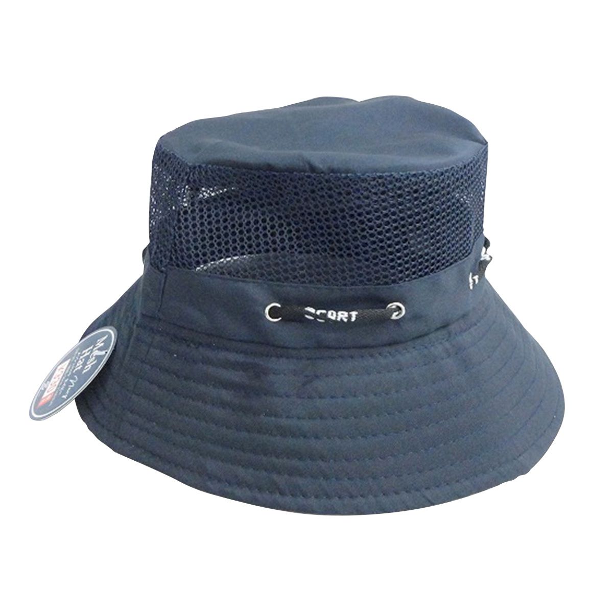 【在庫限り】帽子 つば広 夏用 メッシュハット ネイビー 365575