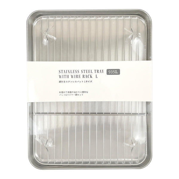 網付きステンレスバット L 366195