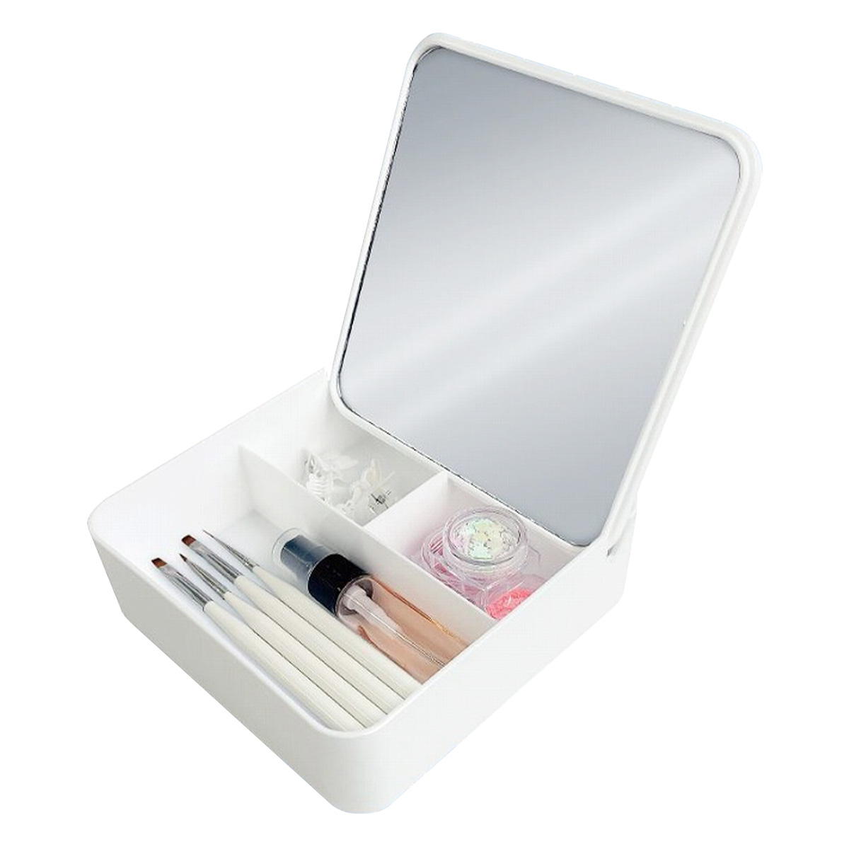 OUTLET】収納BOX付ミラー スクエアホワイト 366546