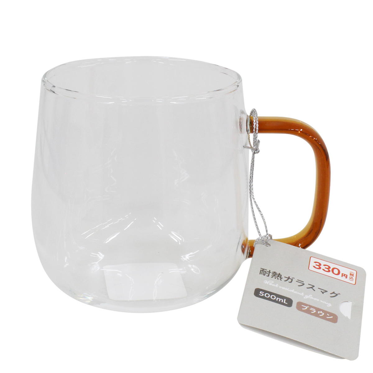 耐熱ガラスマグ 500mL ブラウン 367492