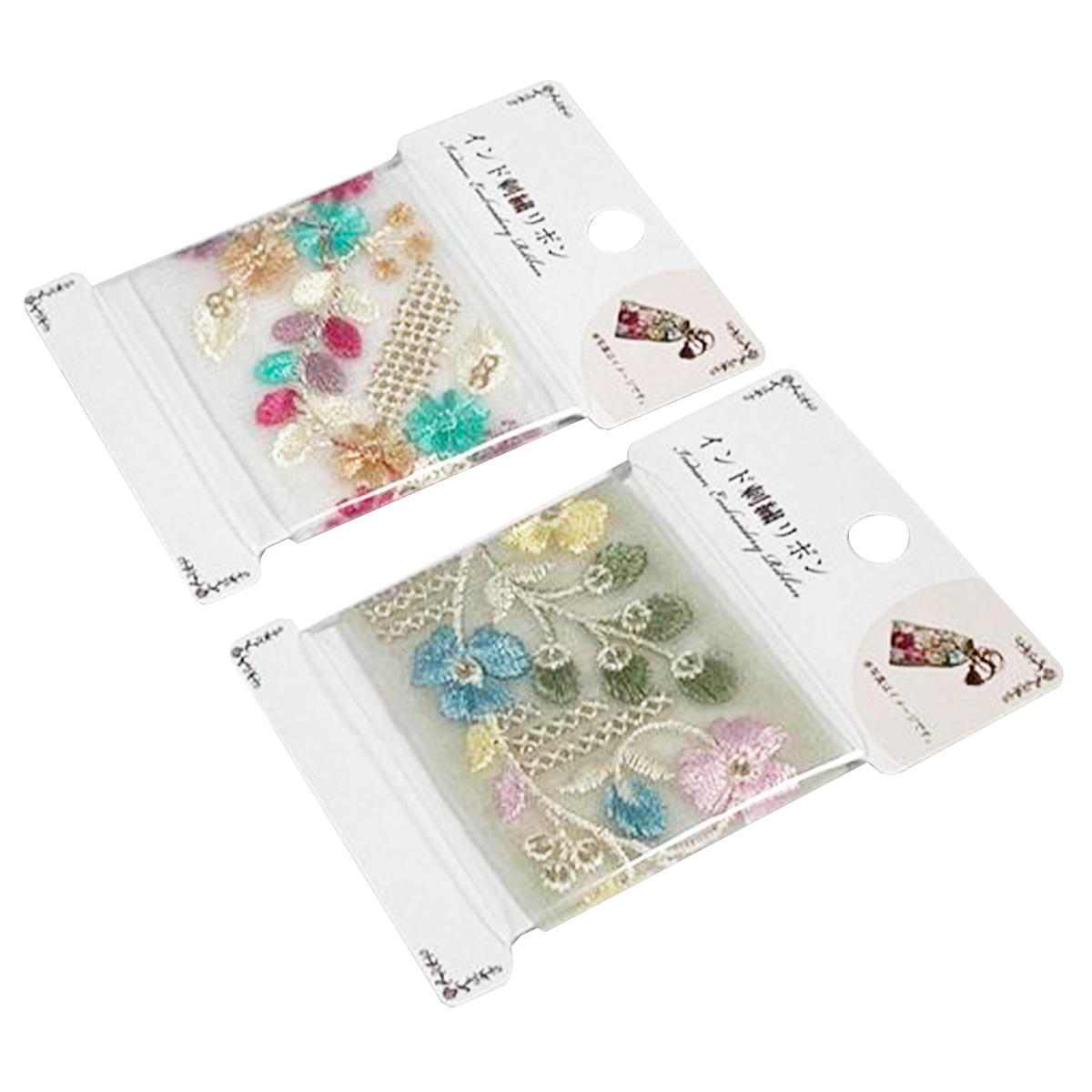 ⑅Hk⑅ インド刺繍リボン 入園入学5点セット インド刺繍リボン アソートminiパック 25cmx5本 – 心が躍る刺繍