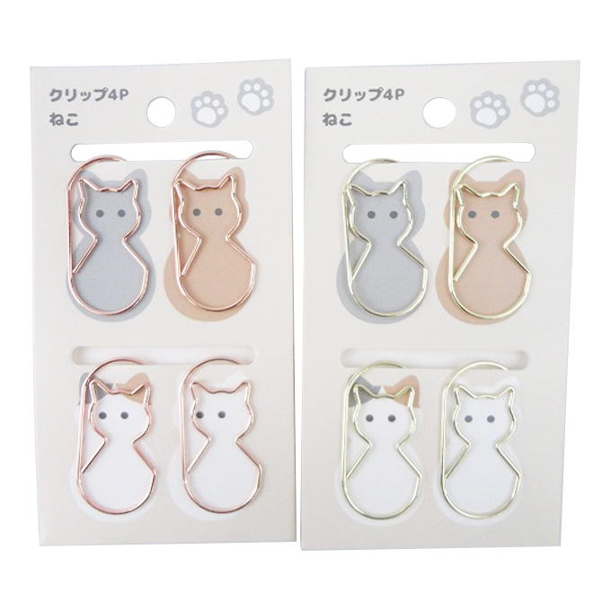 クリップ4P ねこ 370028