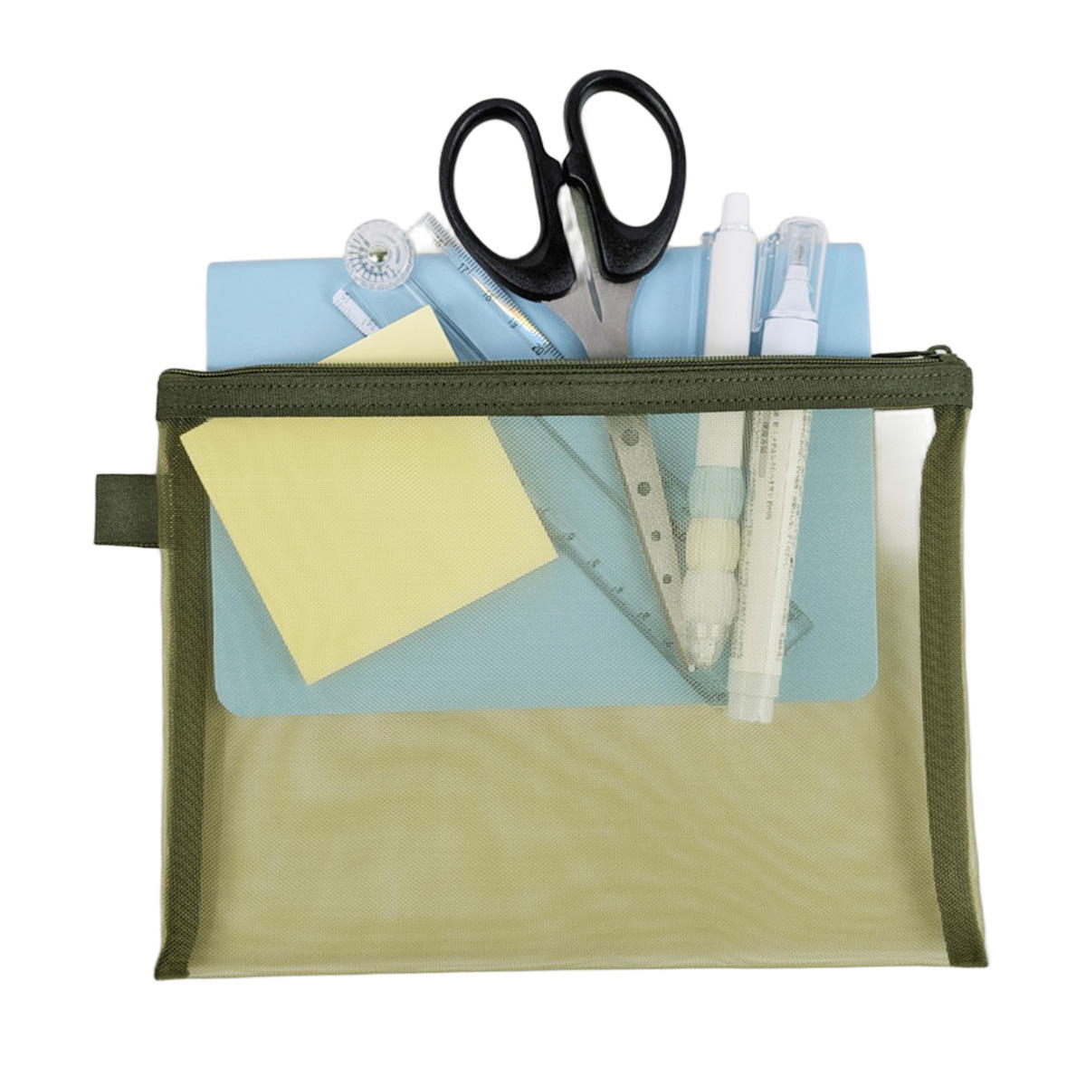 メッシュポーチ A5 カーキ 370076