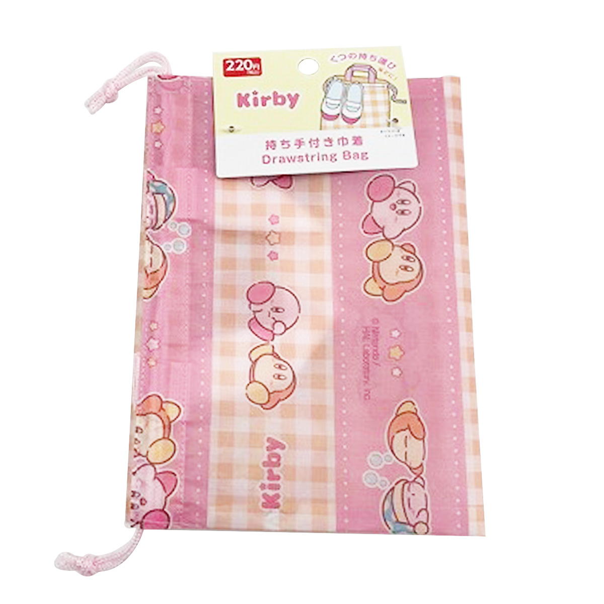 星のカービィ 持ち手付き巾着 チェック 370663