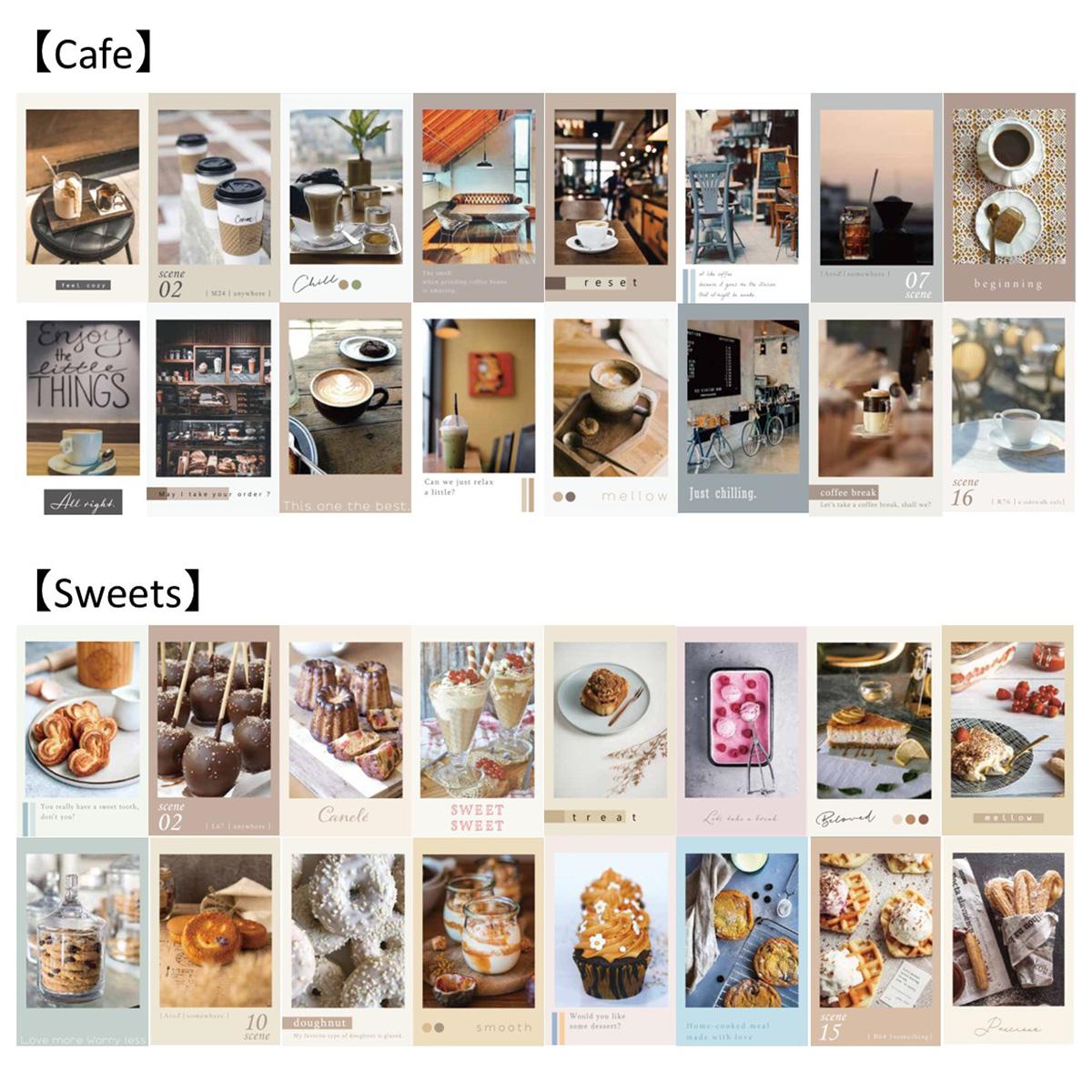 在庫限り】ブック型チェキサイズシール カフェ・スイーツ 371041