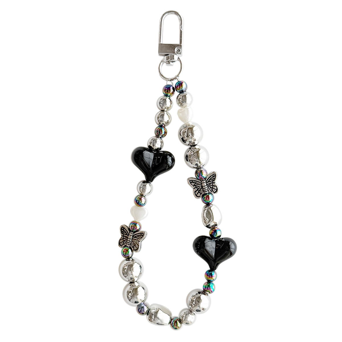 ビーズキーホルダー ブラックハート 371423