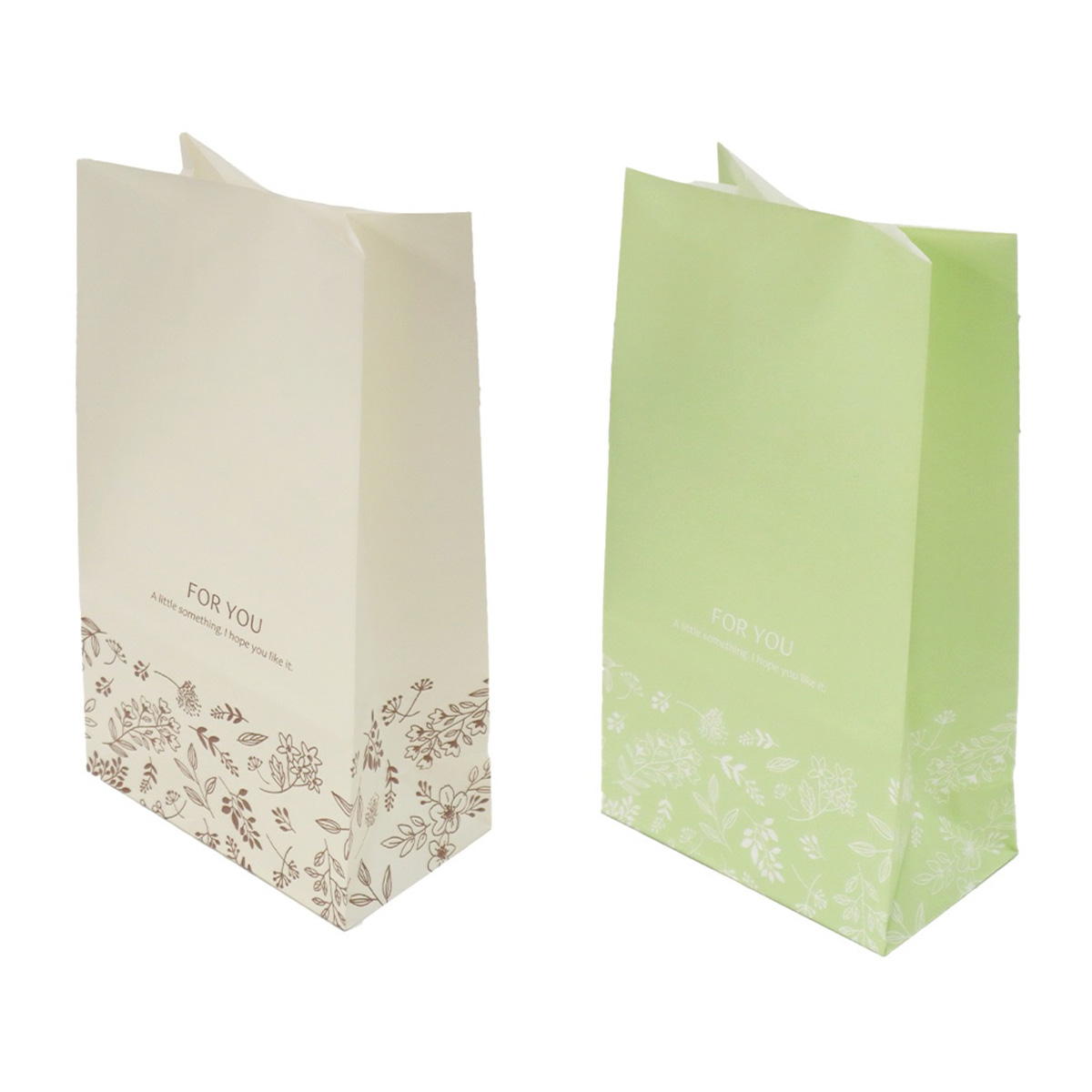 【在庫限り】角底バッグ M 5P 線画ボタニカル 371645