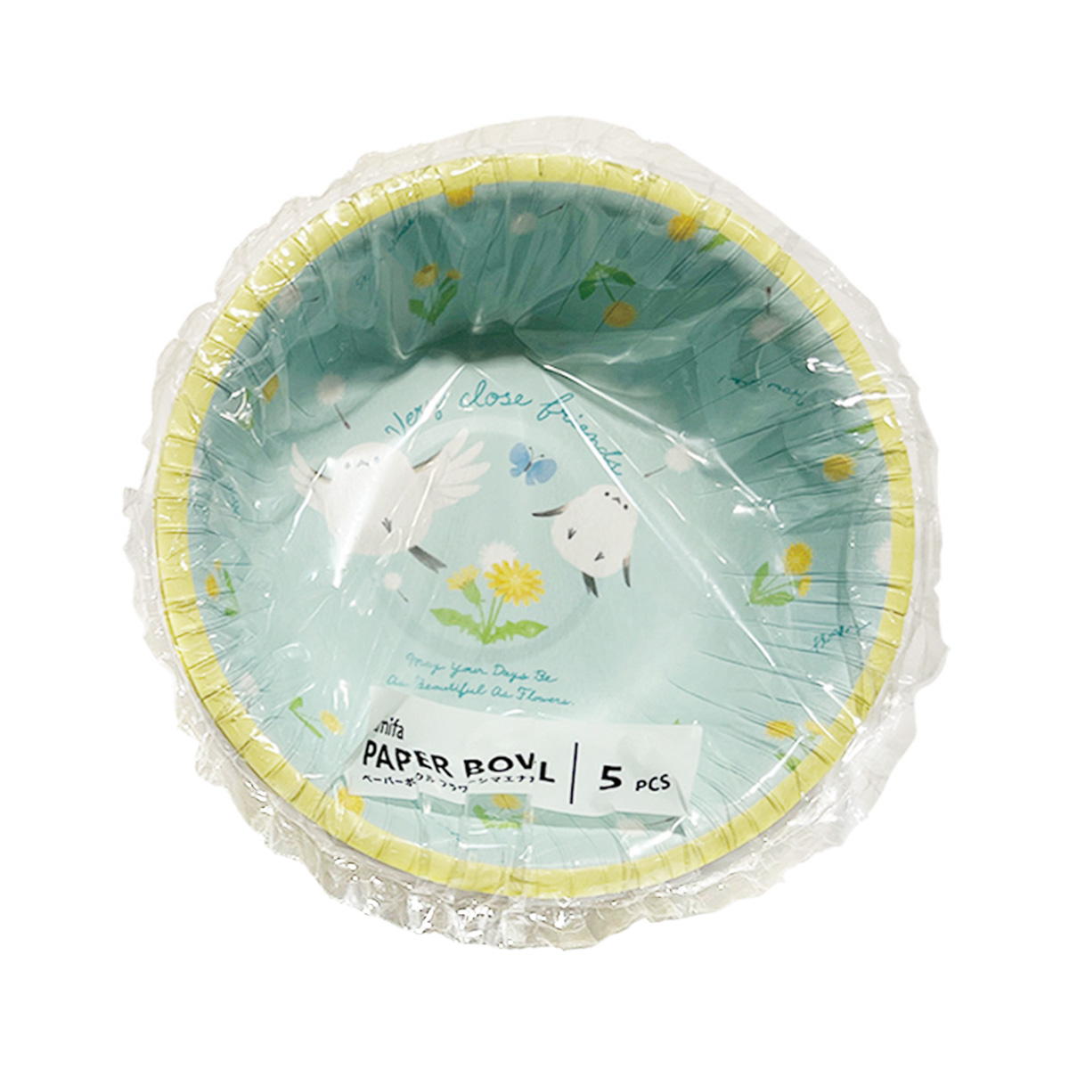 ペーパーボウル 5P フラワーシマエナガ 372084